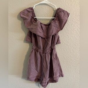 Express Mauve Ruffle Romper